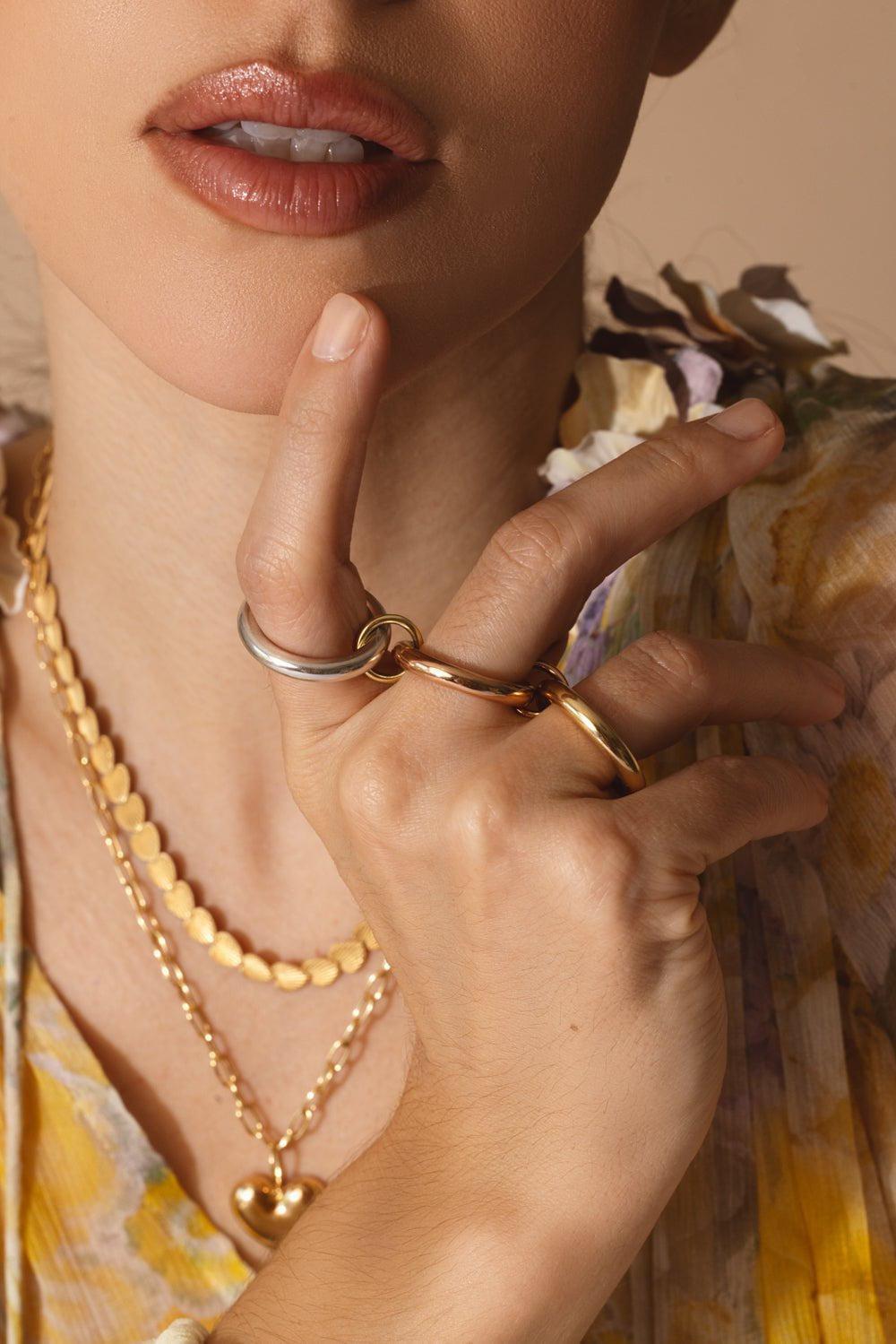 SPINELLI KILCOLLIN-Mercury MX Three Linked Ring-YELLOW GOLD