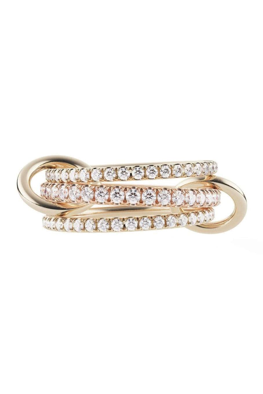 SPINELLI KILCOLLIN-Ursula Diamond 3 Link Rings-YELLOW GOLD