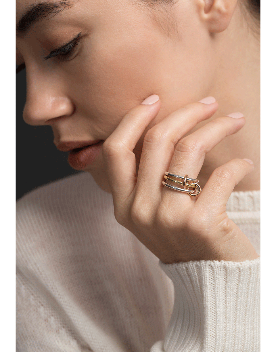 SPINELLI KILCOLLIN-Acacia Mixed 3 Link Rings-YELLOW GOLD