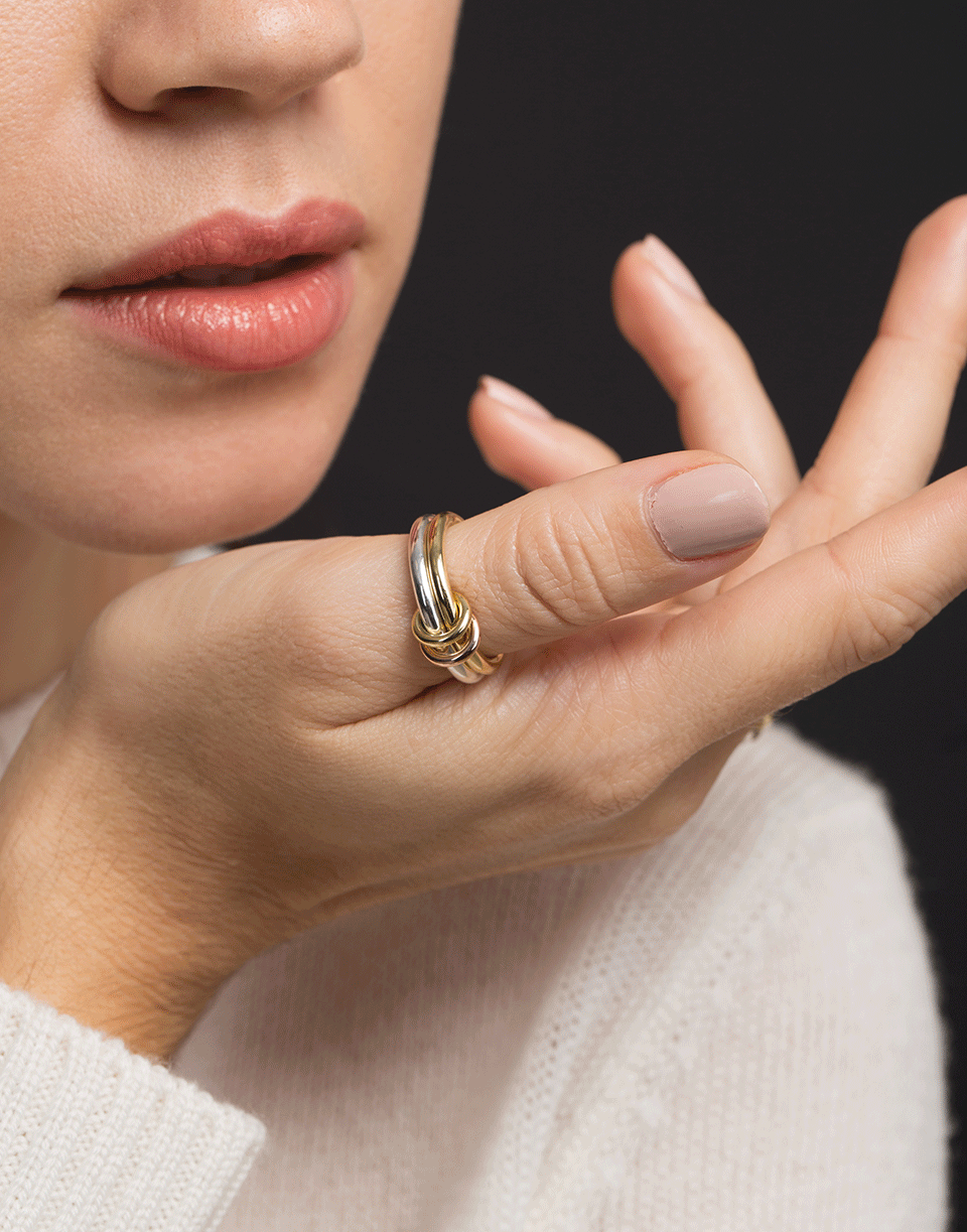SPINELLI KILCOLLIN-Calliope Yellow Gold and Silver 2 Link Ring-YELLOW GOLD