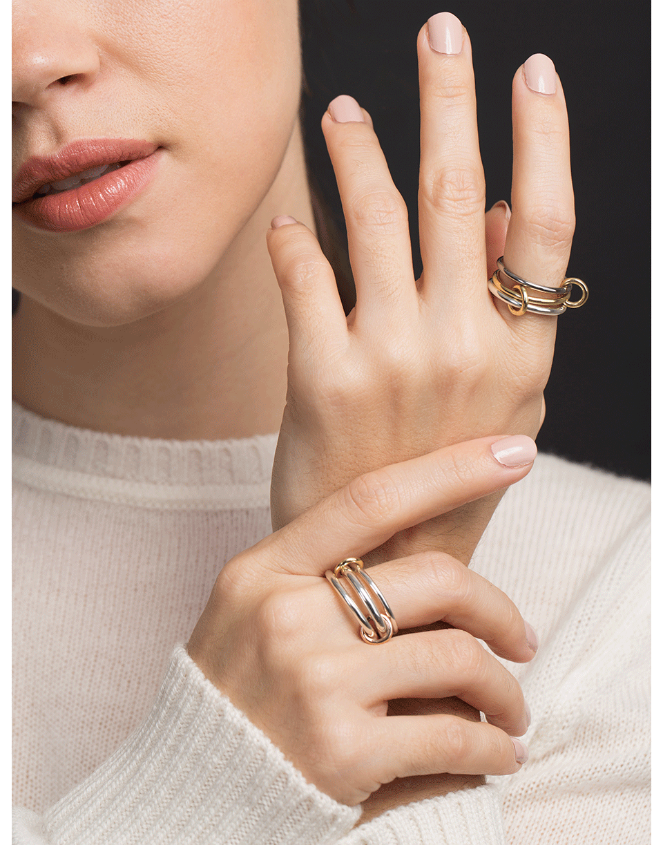 SPINELLI KILCOLLIN-Fauna Mixed 3 Link Rings-YELLOW GOLD