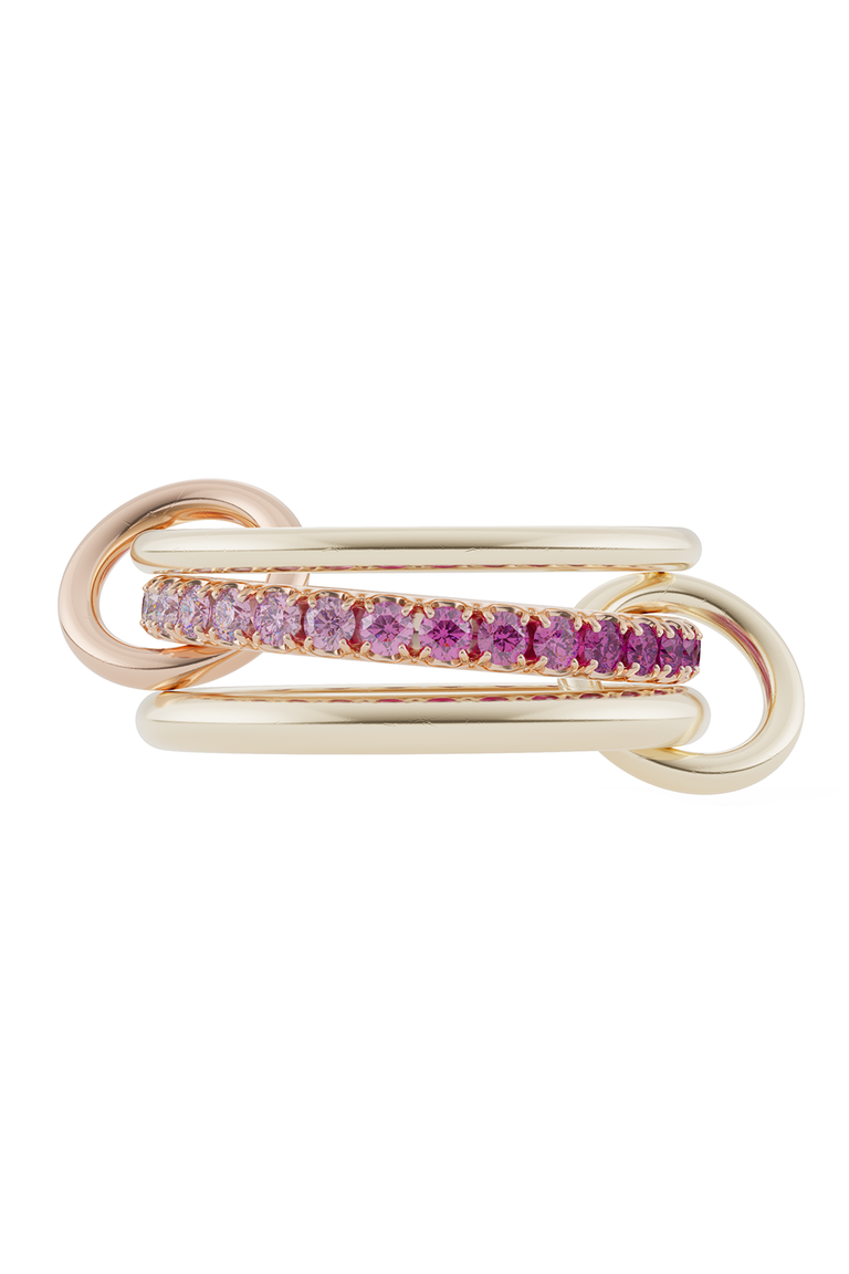 Pink Sapphire Ombre Petunia Three Link Ring
