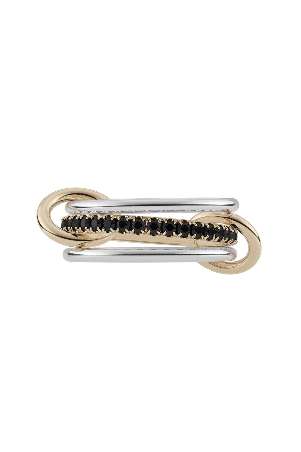 Tigiris SG Noir Three Link Ring-YELLOW GOLD-7-JEWELRYFINE JEWELRING-SPINELLI KILCOLLIN
