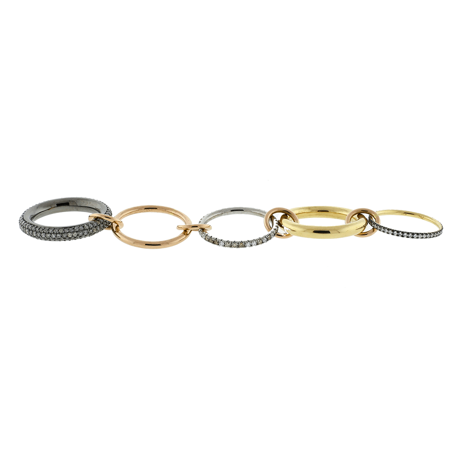 SPINELLI KILCOLLIN-Plexus Five Link Diamond Pave Rings-YELLOW GOLD