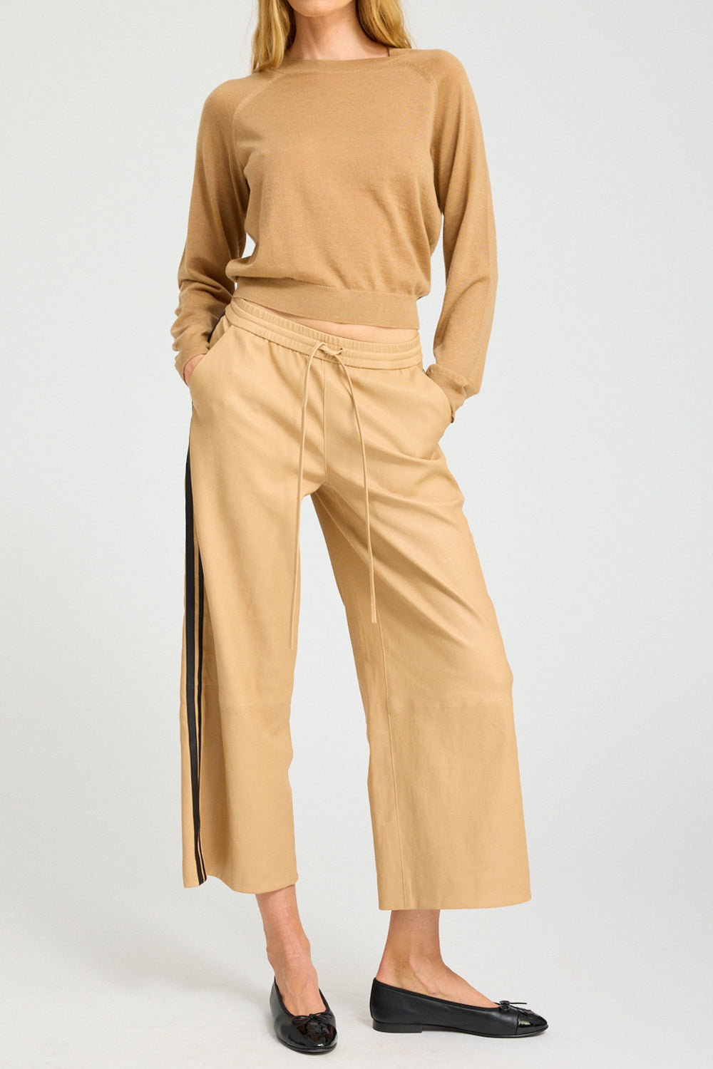 Cropped Leather Athletic Pant-NOVELTY-XS-CLOTHINGPANTCROPPED-SPRWMN