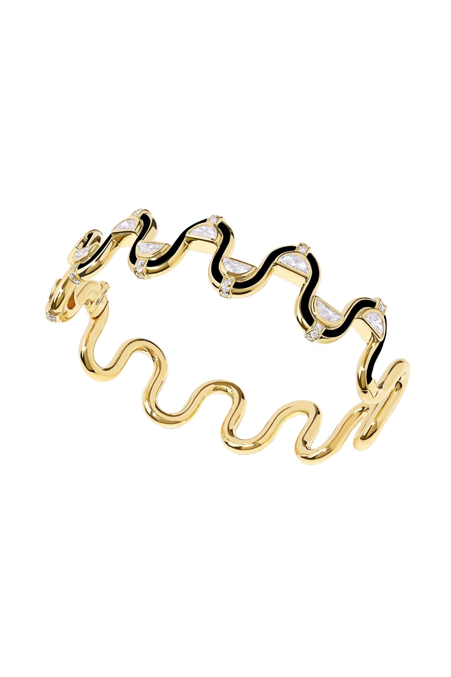 STATE PROPERTY-Edessa Epaulette Diamond Jet Black Bangle-