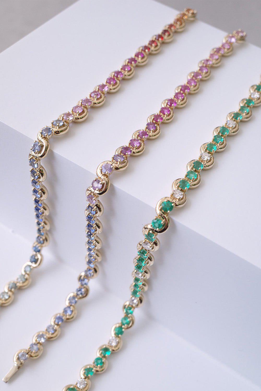 STATE PROPERTY-Edessa Emerald Tennis Bracelet-YELLOW GOLD