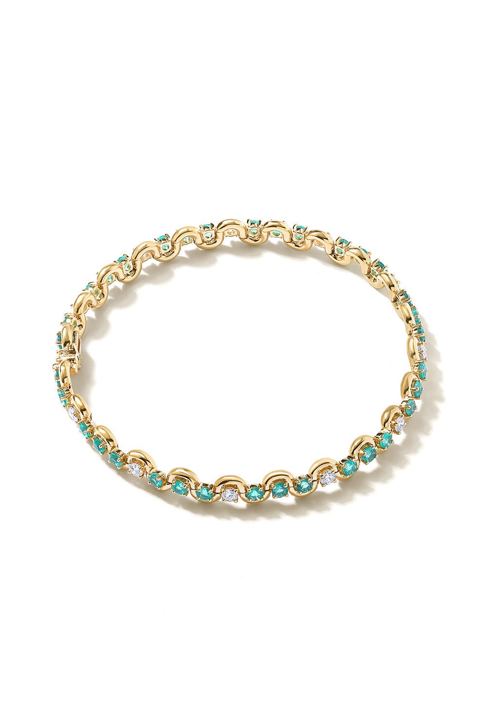 STATE PROPERTY-Edessa Emerald Tennis Bracelet-YELLOW GOLD