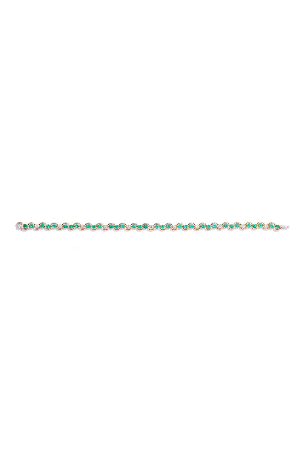 STATE PROPERTY-Edessa Emerald Tennis Bracelet-YELLOW GOLD