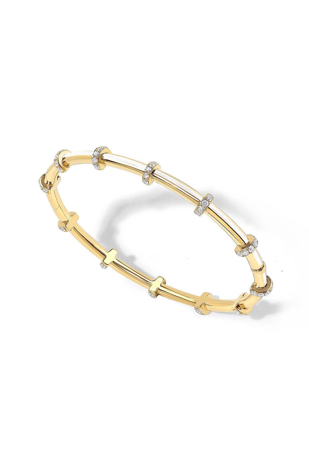 STATE PROPERTY-Idris Bone Hemi Bangle-YELLOW GOLD