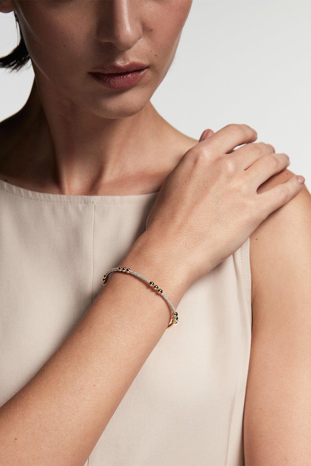 STATE PROPERTY-Markeli Diamond Pave Bangle-YELLOW GOLD