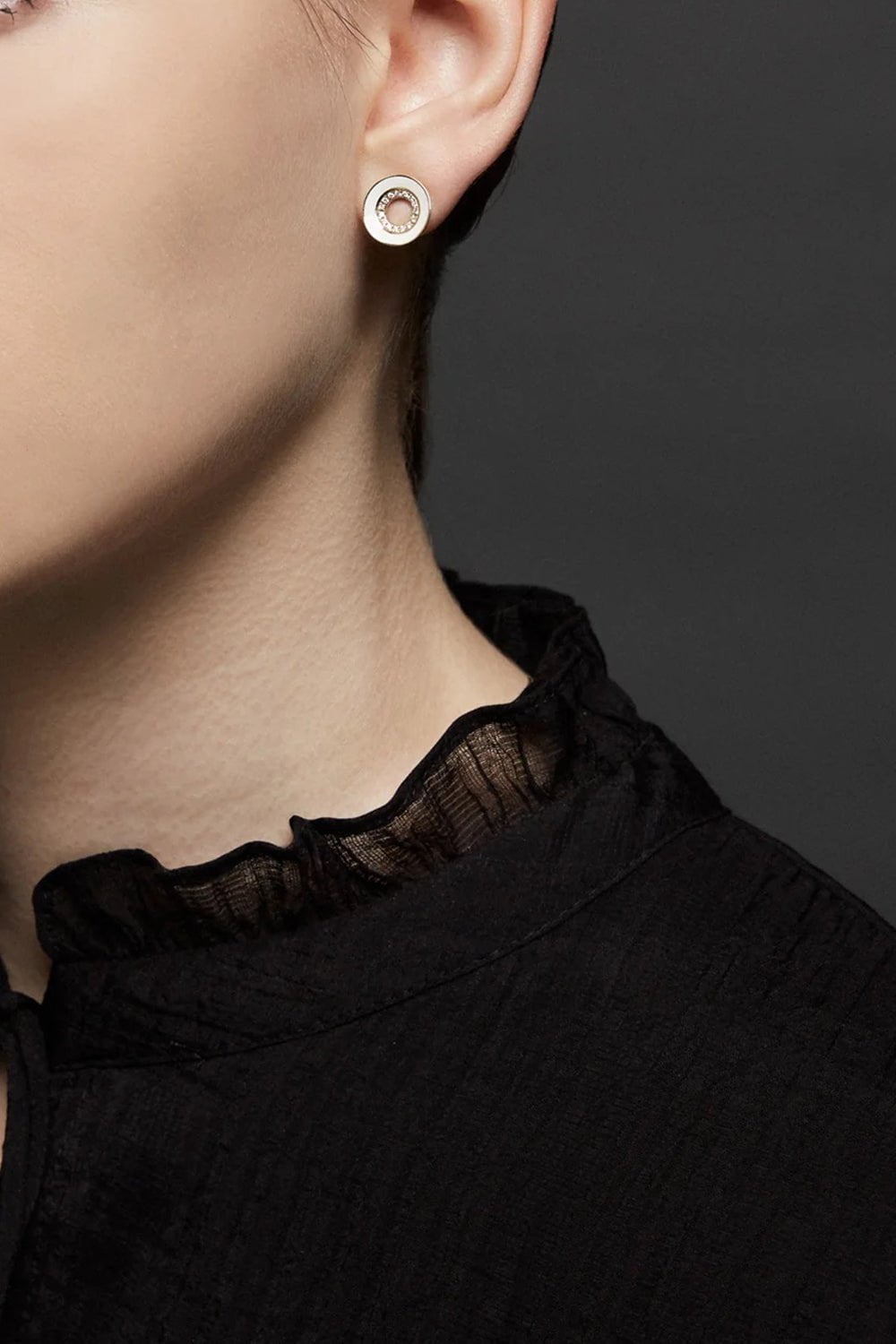 STATE PROPERTY-Rinzo Bone White Earrings-ROSE GOLD