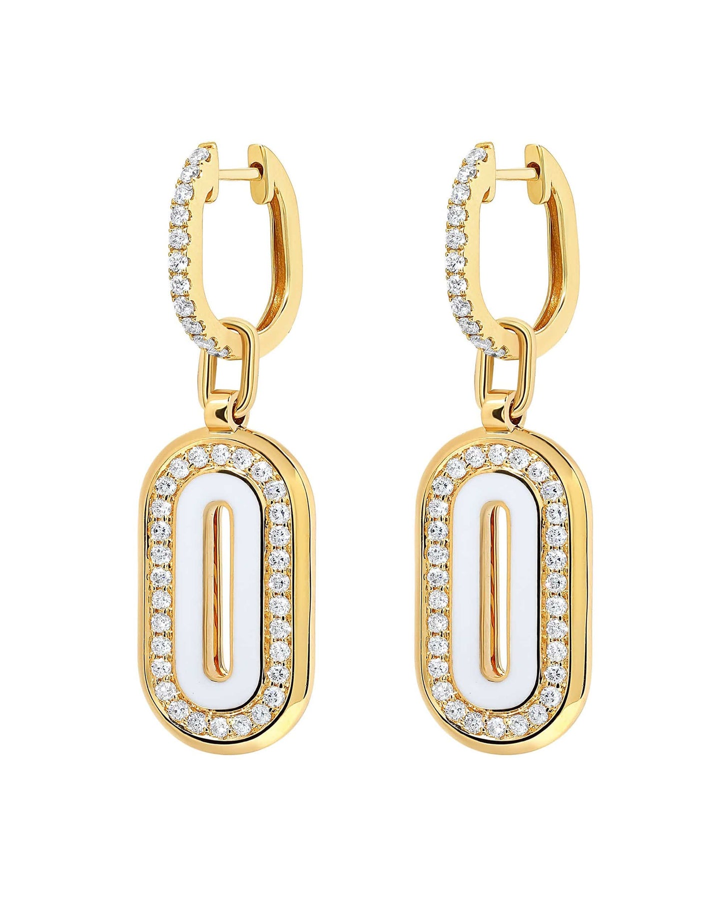 STATE PROPERTY-Battuta Pendant Drop Earrings-YELLOW GOLD