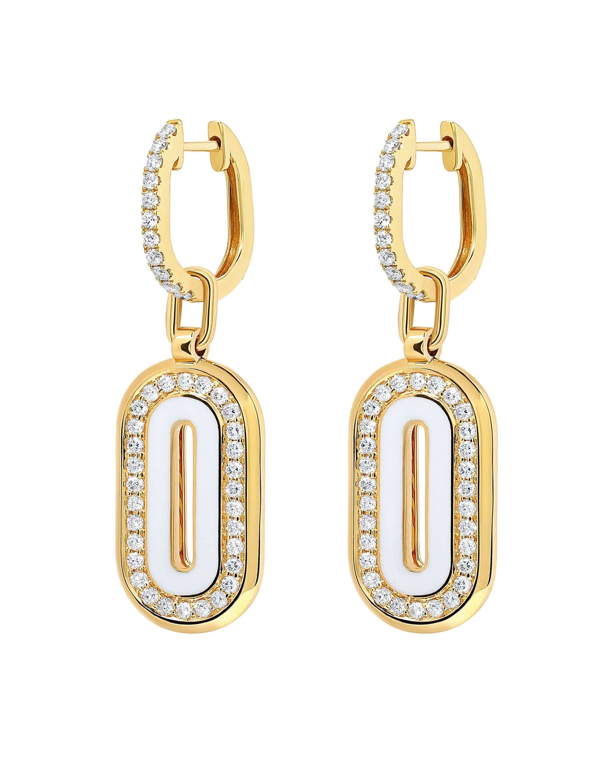 STATE PROPERTY-Battuta Pendant Drop Earrings-YELLOW GOLD