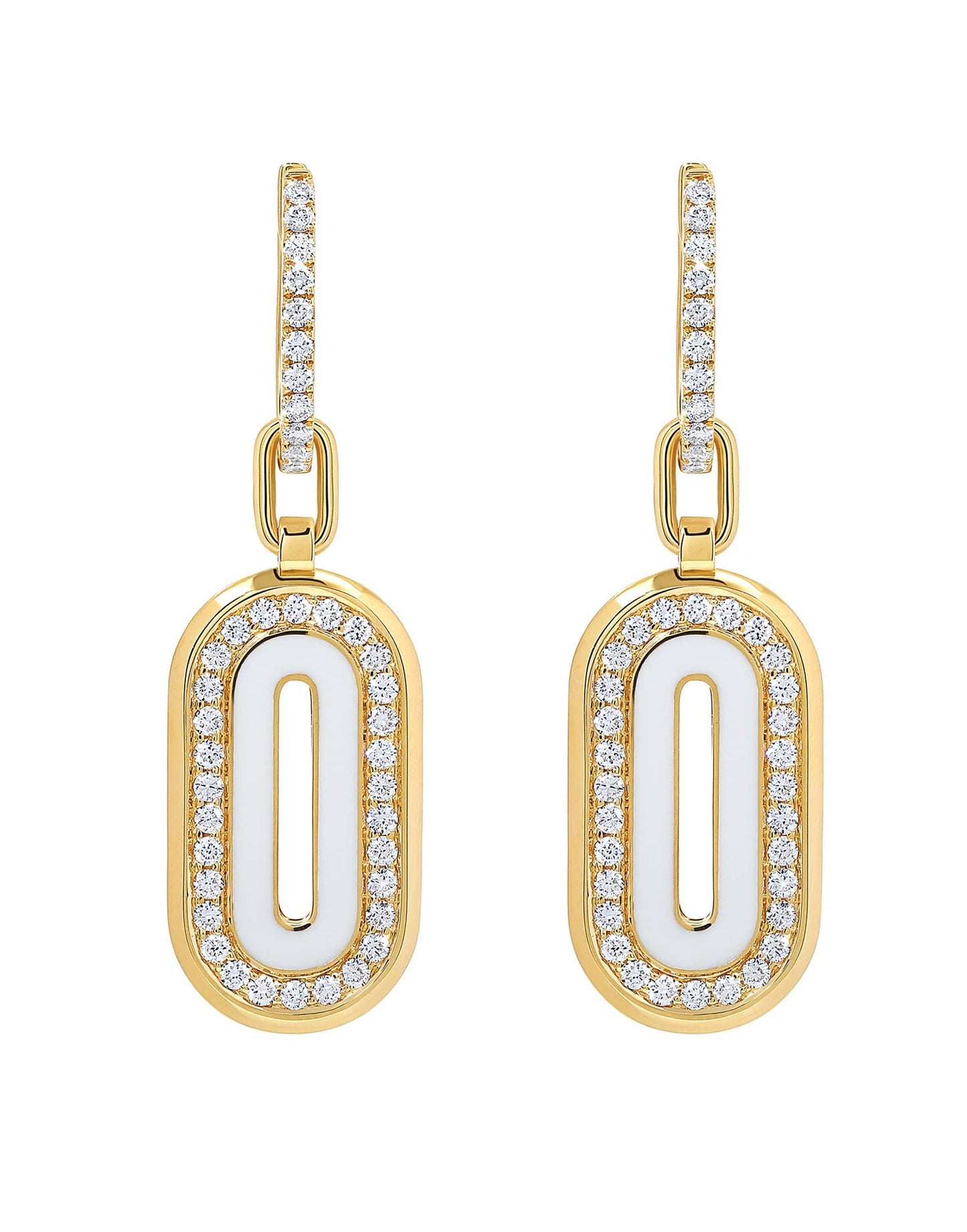 STATE PROPERTY-Battuta Pendant Drop Earrings-YELLOW GOLD