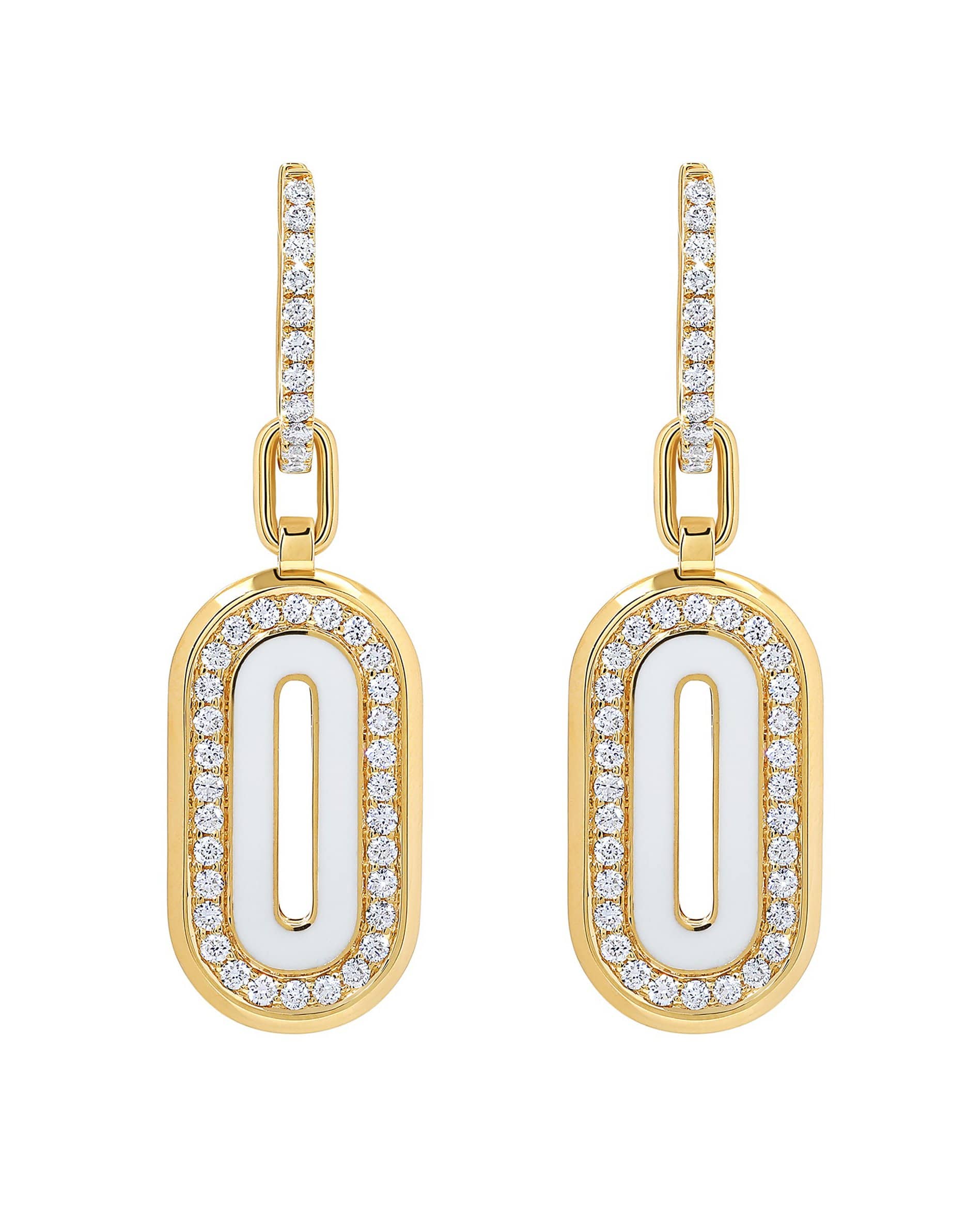 STATE PROPERTY-Battuta Pendant Drop Earrings-YELLOW GOLD