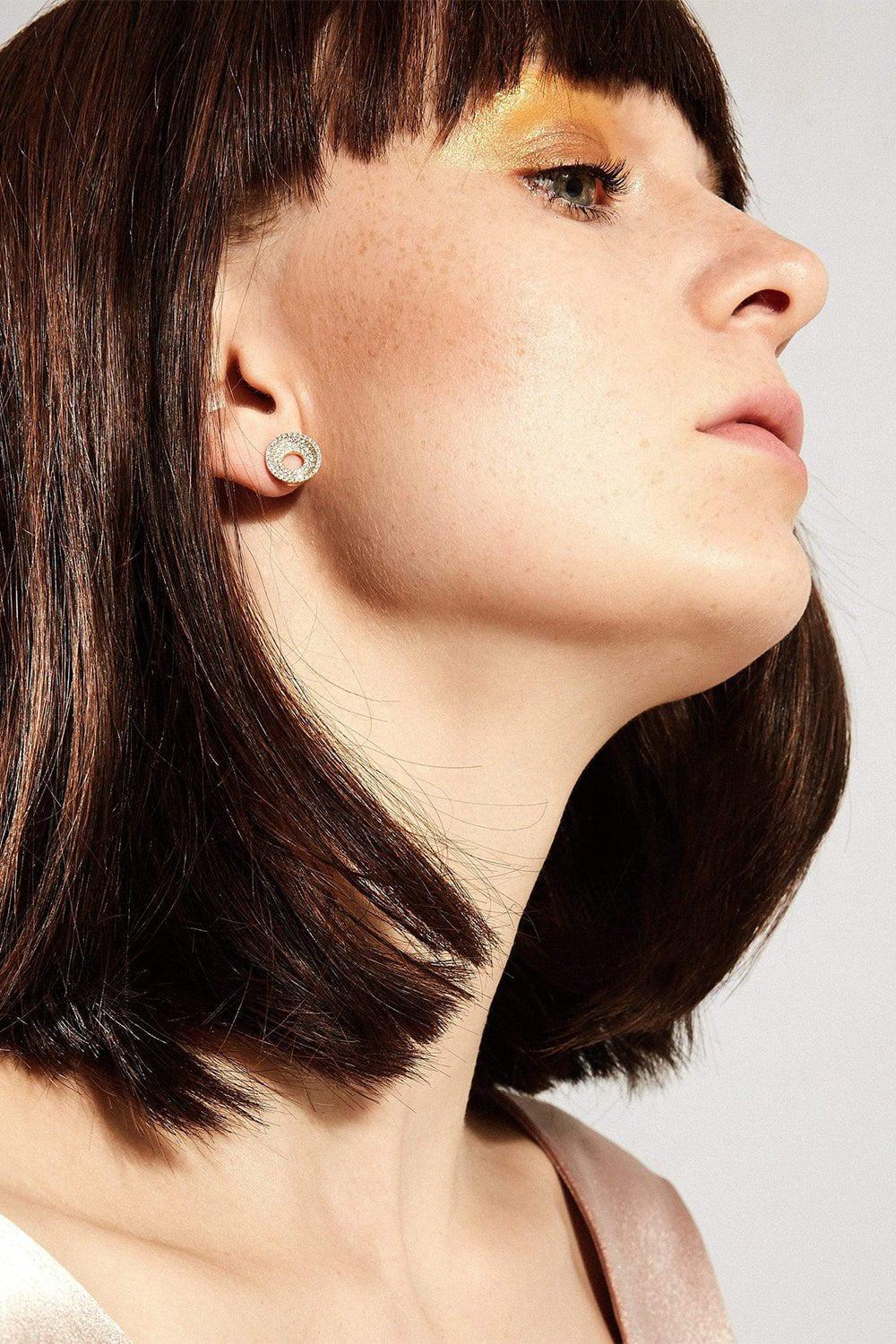 STATE PROPERTY-Drew Full Pave Earrings-YELLOW GOLD