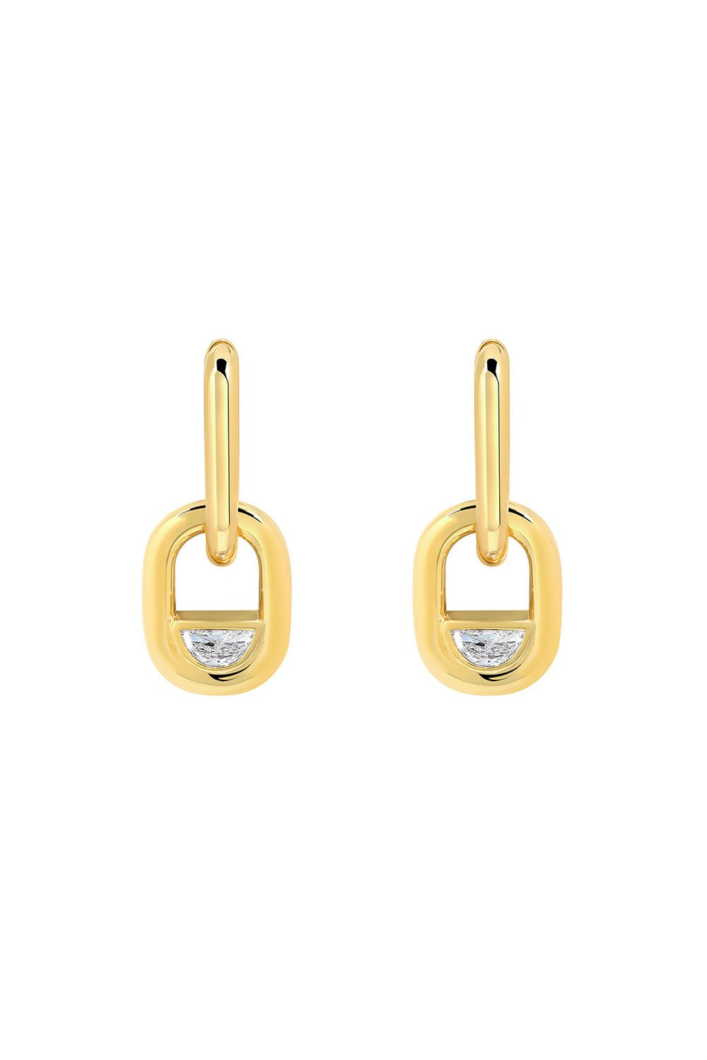 STATE PROPERTY-Edessa Diamond Pendant Drop Earrings-YELLOW GOLD