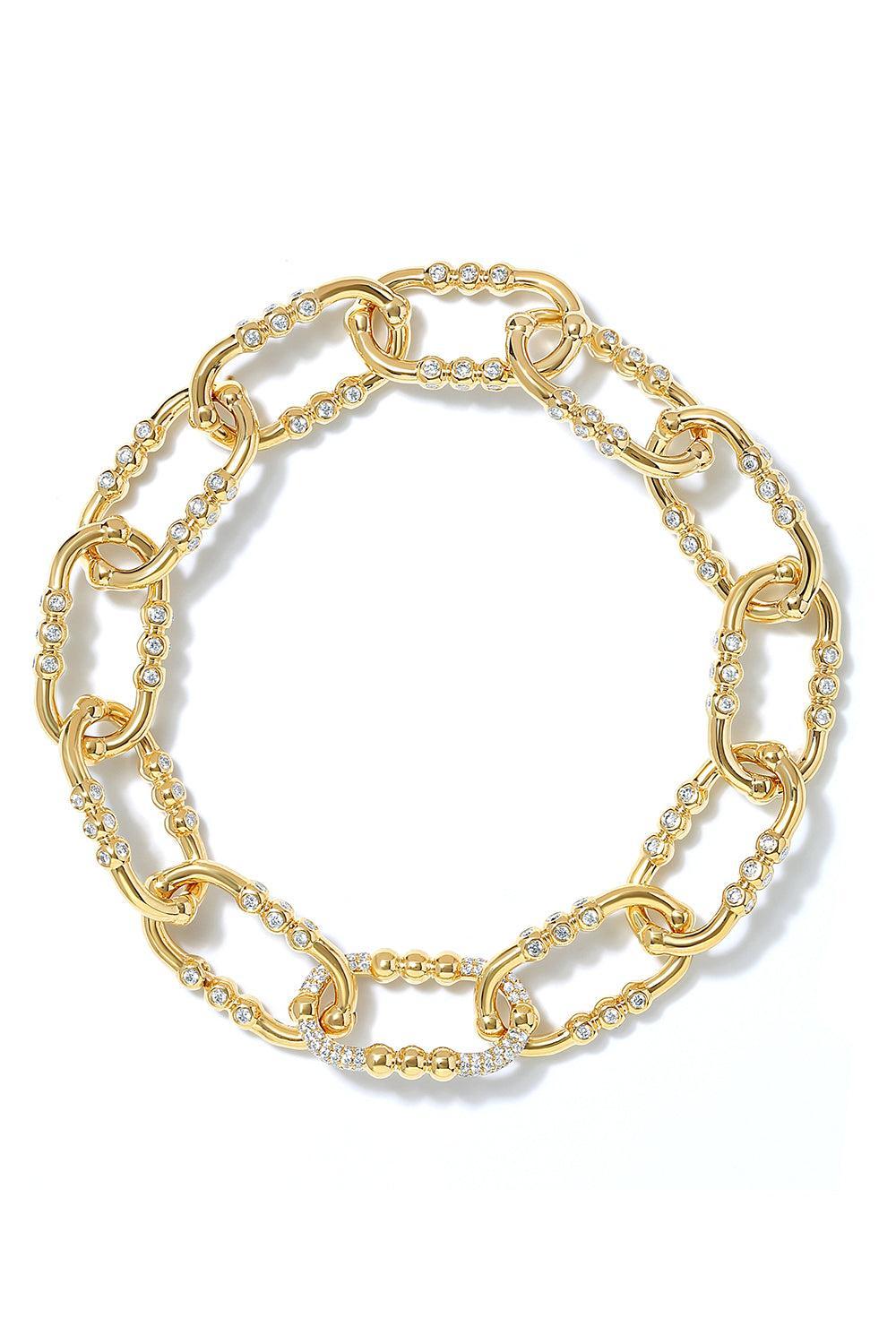 Markeli Twin Link Necklace-YELLOW GOLD-15-JEWELRYFINE JEWELNECKLACE O-STATE PROPERTY