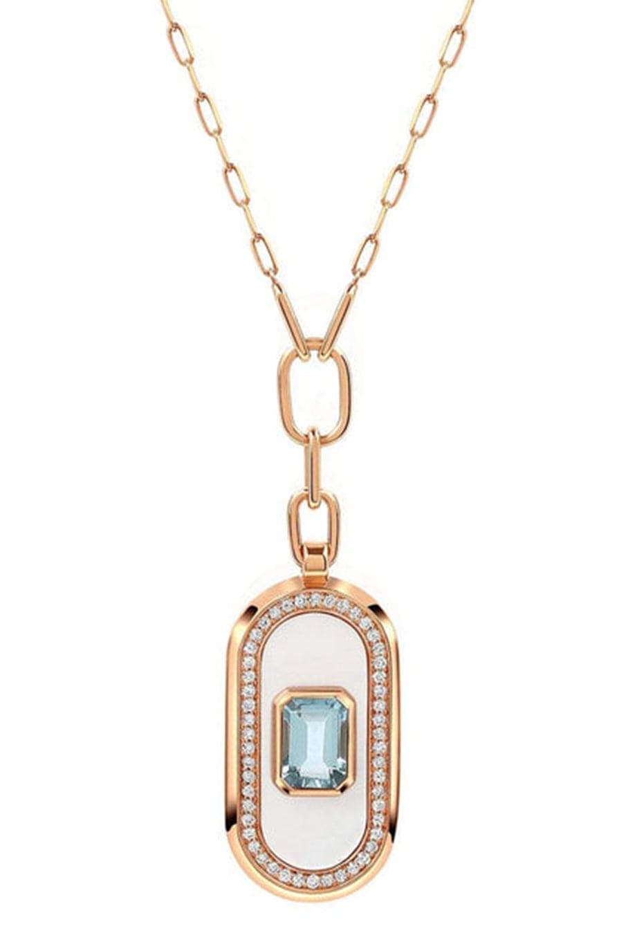 STATE PROPERTY-Battuta Seafarer Aquamarine Necklace-YELLOW GOLD
