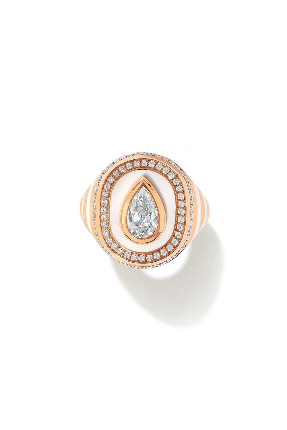 White Baret Bone Signet Ring-ROSE GOLD-6-JEWELRYFINE JEWELRING-STATE PROPERTY