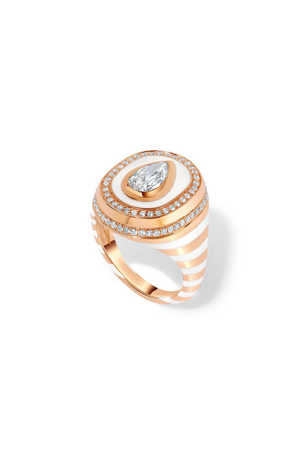 White Baret Bone Signet Ring-ROSE GOLD-6-JEWELRYFINE JEWELRING-STATE PROPERTY