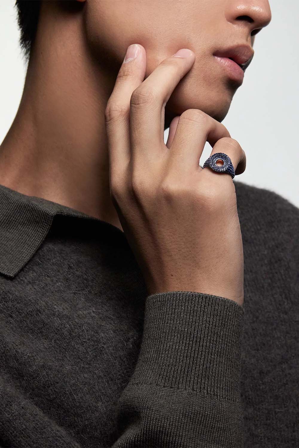 STATE PROPERTY-Blue Ombre Drew Ring-ROSE GOLD