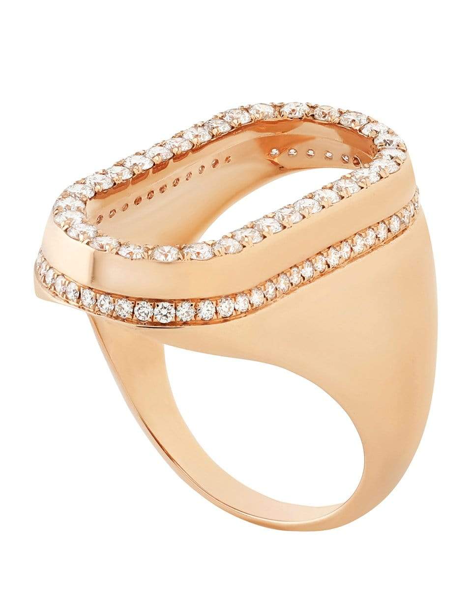 STATE PROPERTY-Dupin Diamond Open Signet Ring-ROSE GOLD