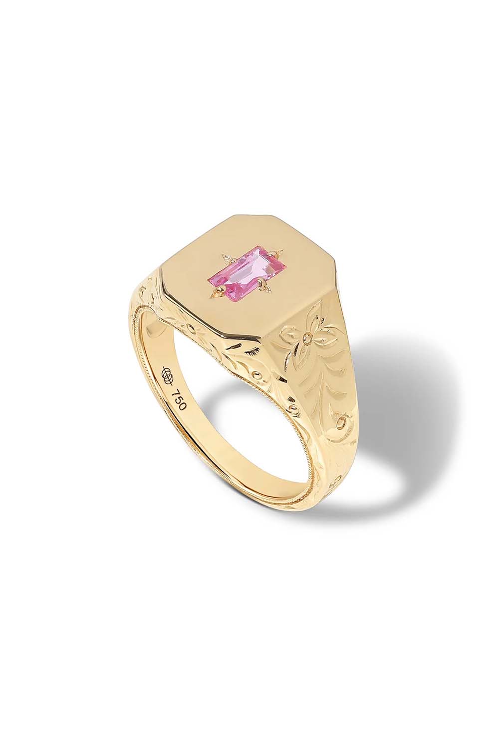 STATE PROPERTY-Pink Sapphire Warisan Spade Ring-YELLOW GOLD