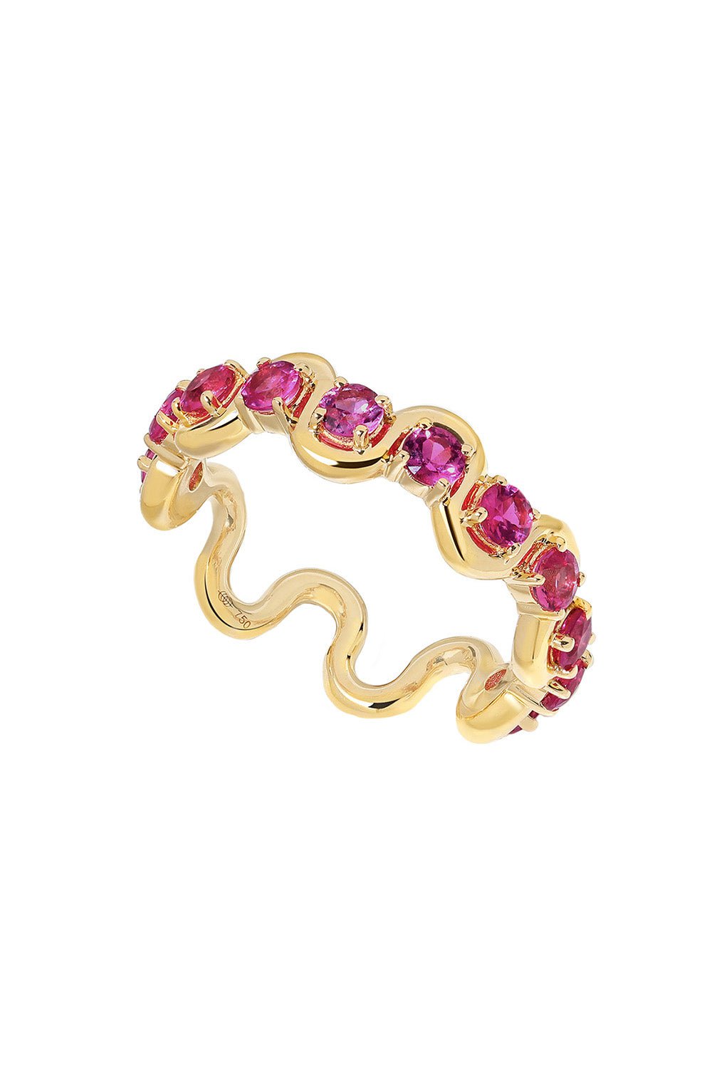 STATE PROPERTY-Edessa Pink Sapphire Eternity Ring-YELLOW GOLD