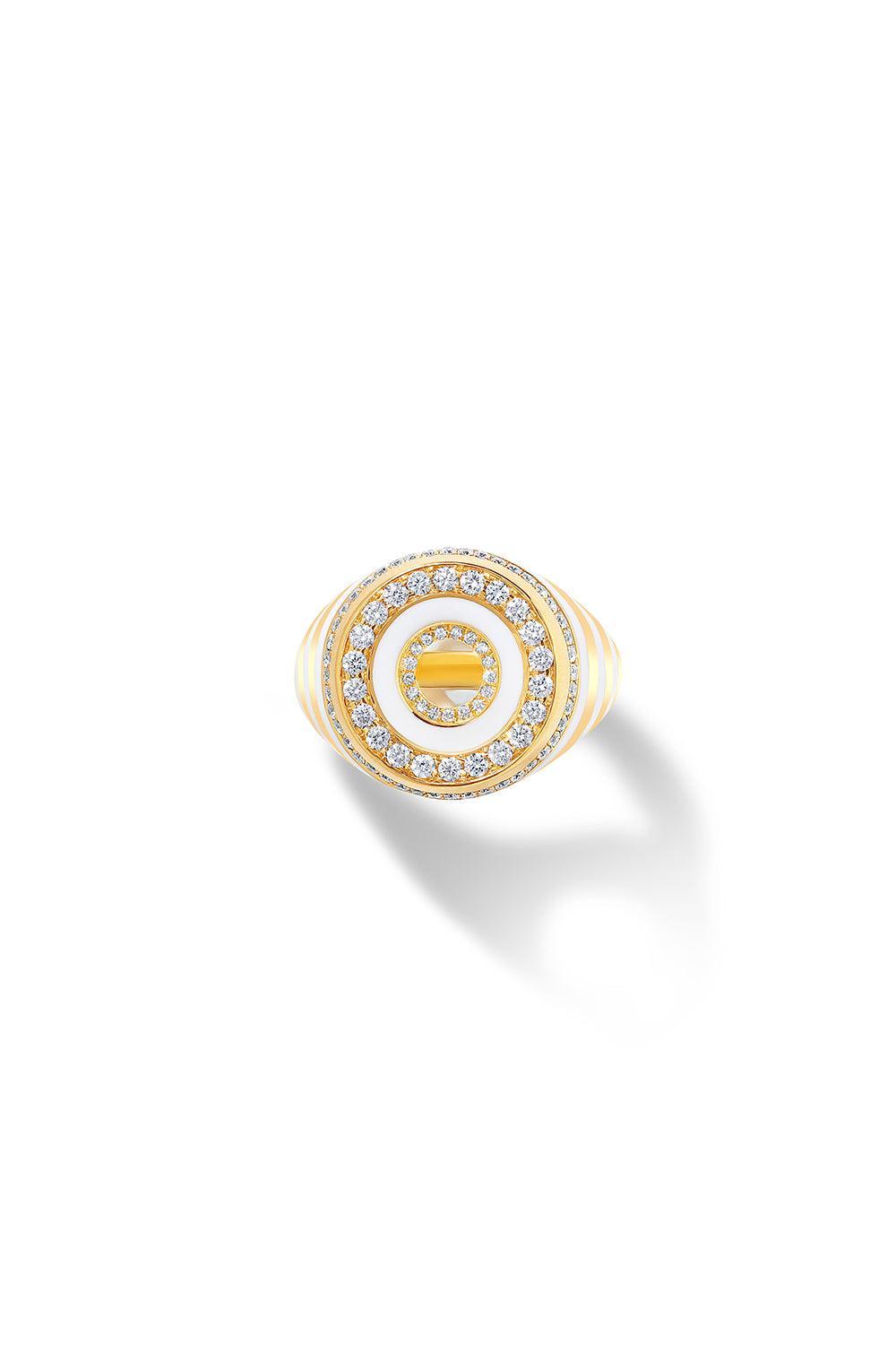 White Akita Bone Signet Ring-YELLOW GOLD-6.5-JEWELRYFINE JEWELRING-STATE PROPERTY