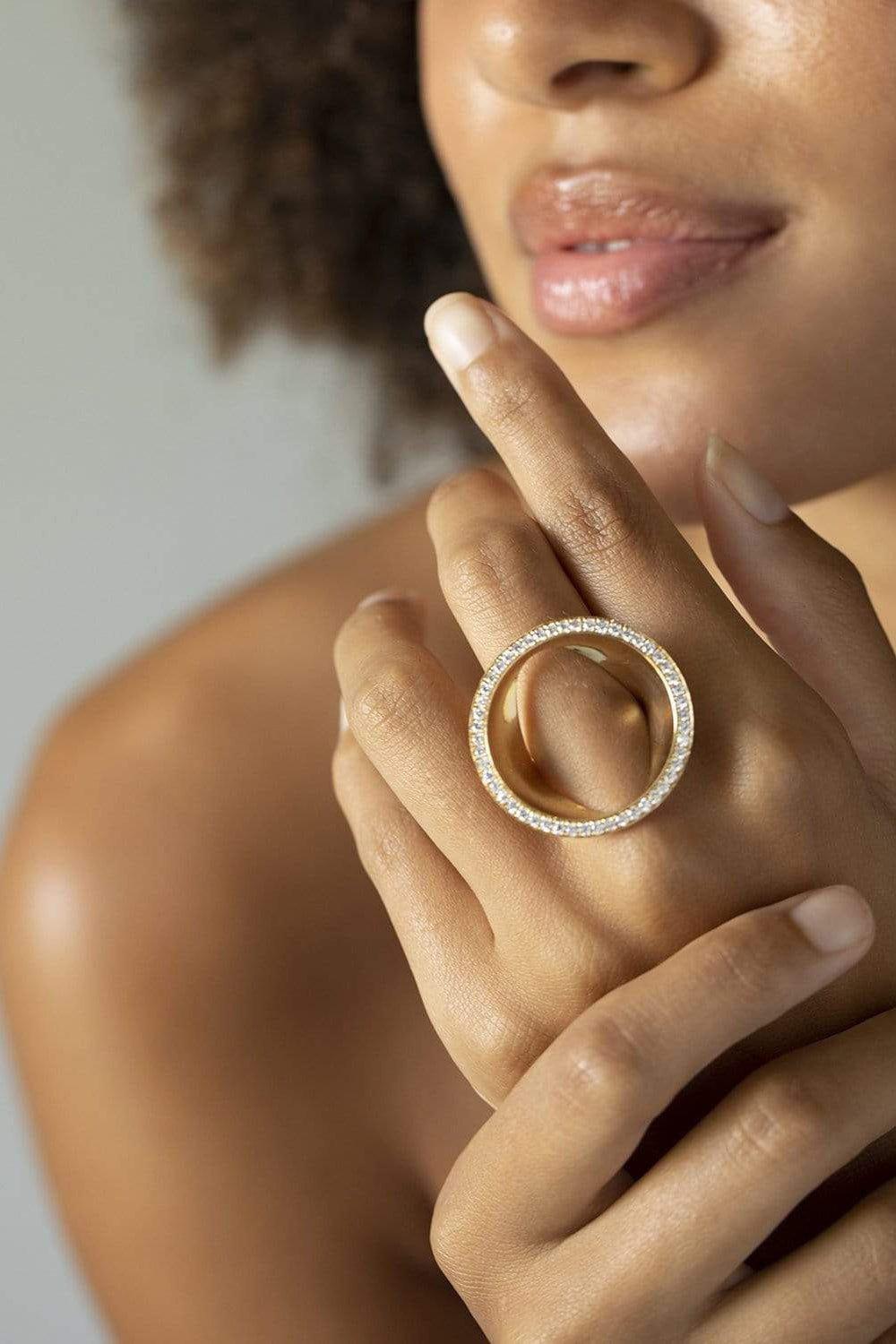 STATE PROPERTY-George Pavé Diamond Ring-YELLOW GOLD