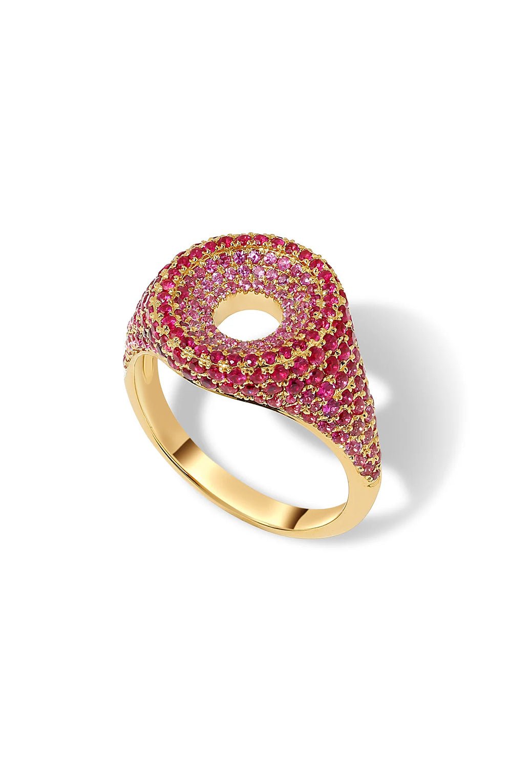 STATE PROPERTY-Pink Ombre Signet Ring-YELLOW GOLD