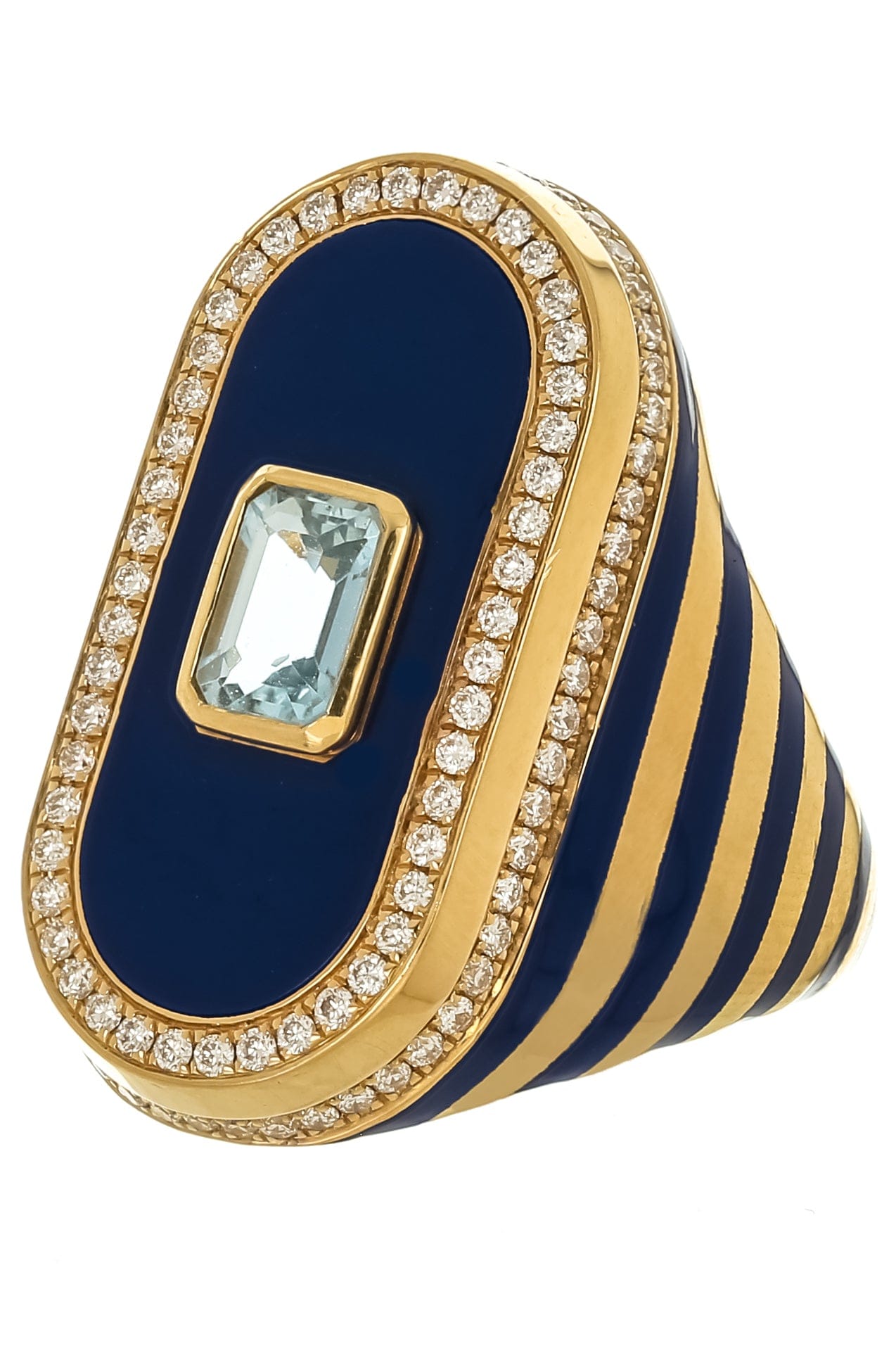 STATE PROPERTY-Aquamarine Battuta Ring-YELLOW GOLD