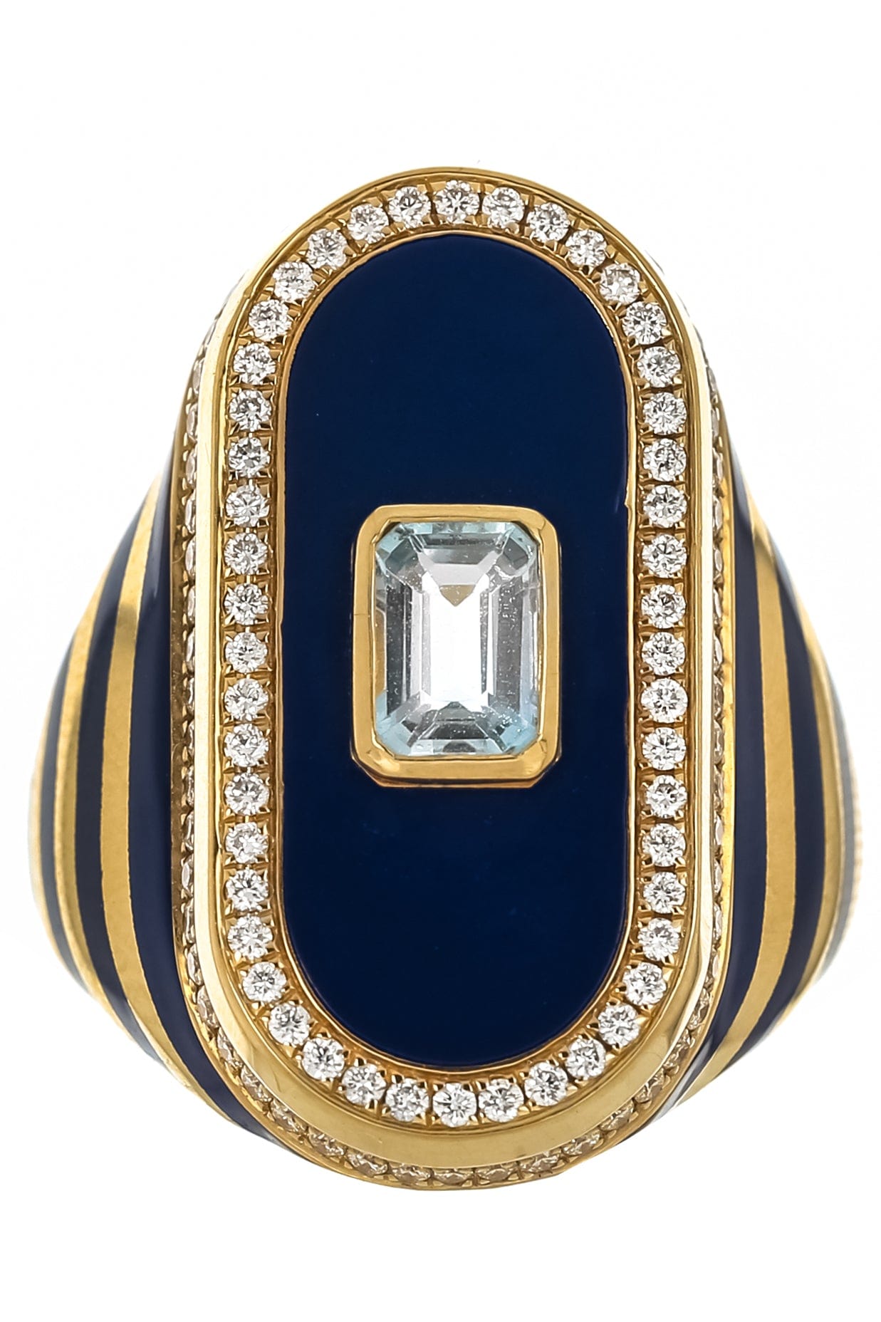 STATE PROPERTY-Aquamarine Battuta Ring-YELLOW GOLD
