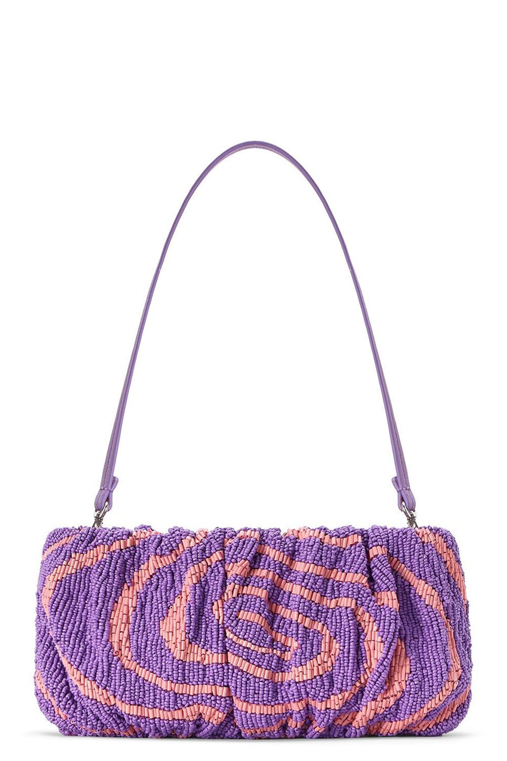 STAUD-Beaded Bean Convertible Bag-AMETHYST ACID SWIRL