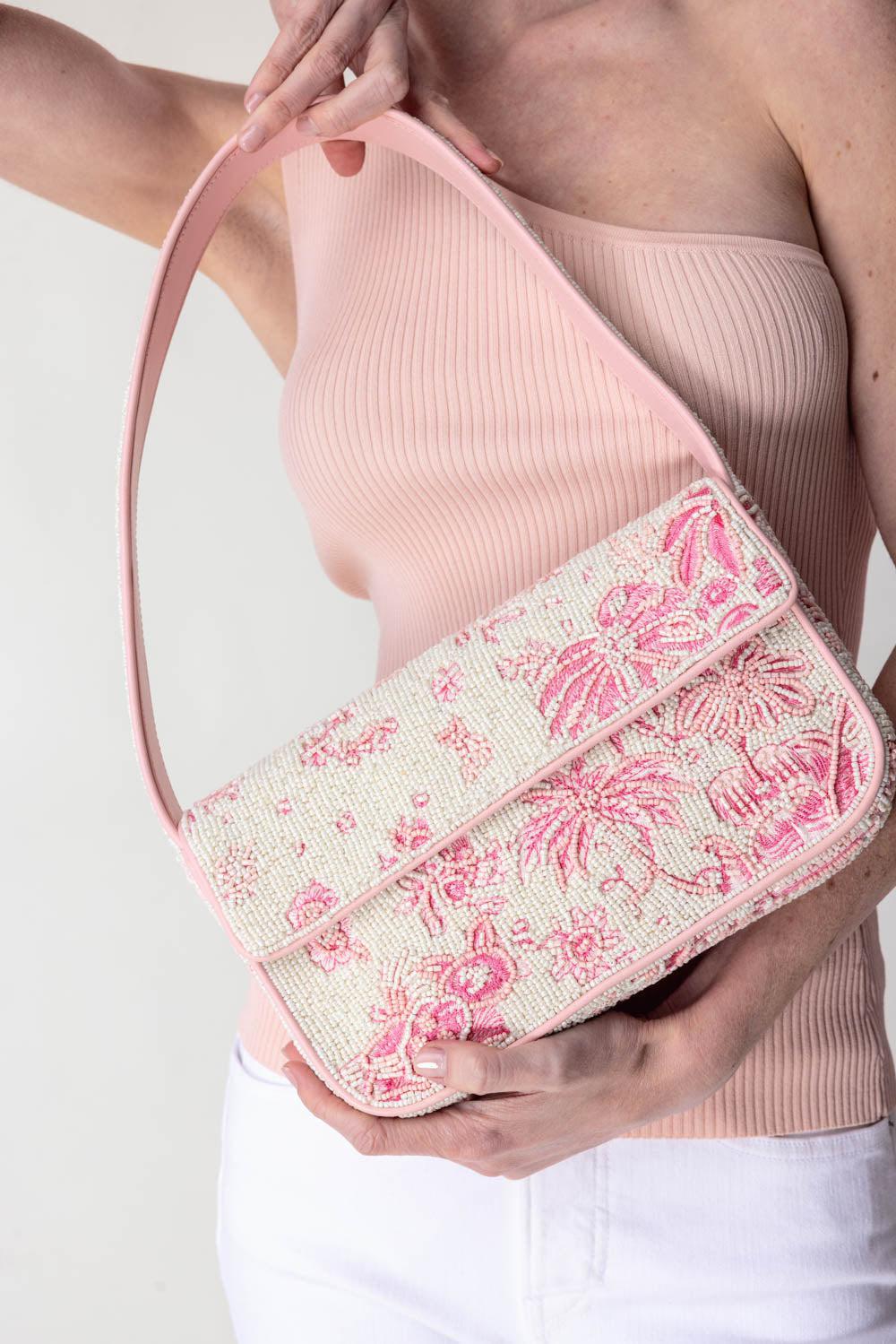 STAUD-Tommy Beaded Bag - Cherry Blossom-CHRRYBLS
