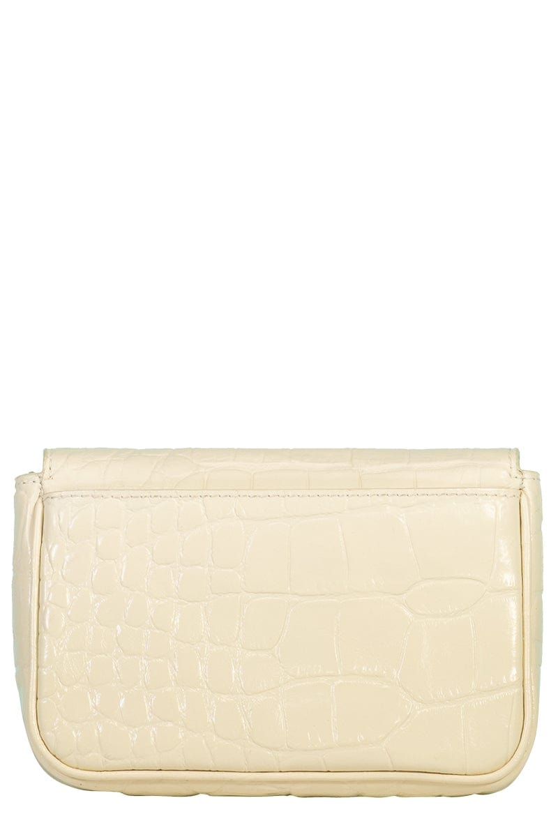 STAUD-Cream Croc Embossed Mini Tommy Chain Bag-CREAM