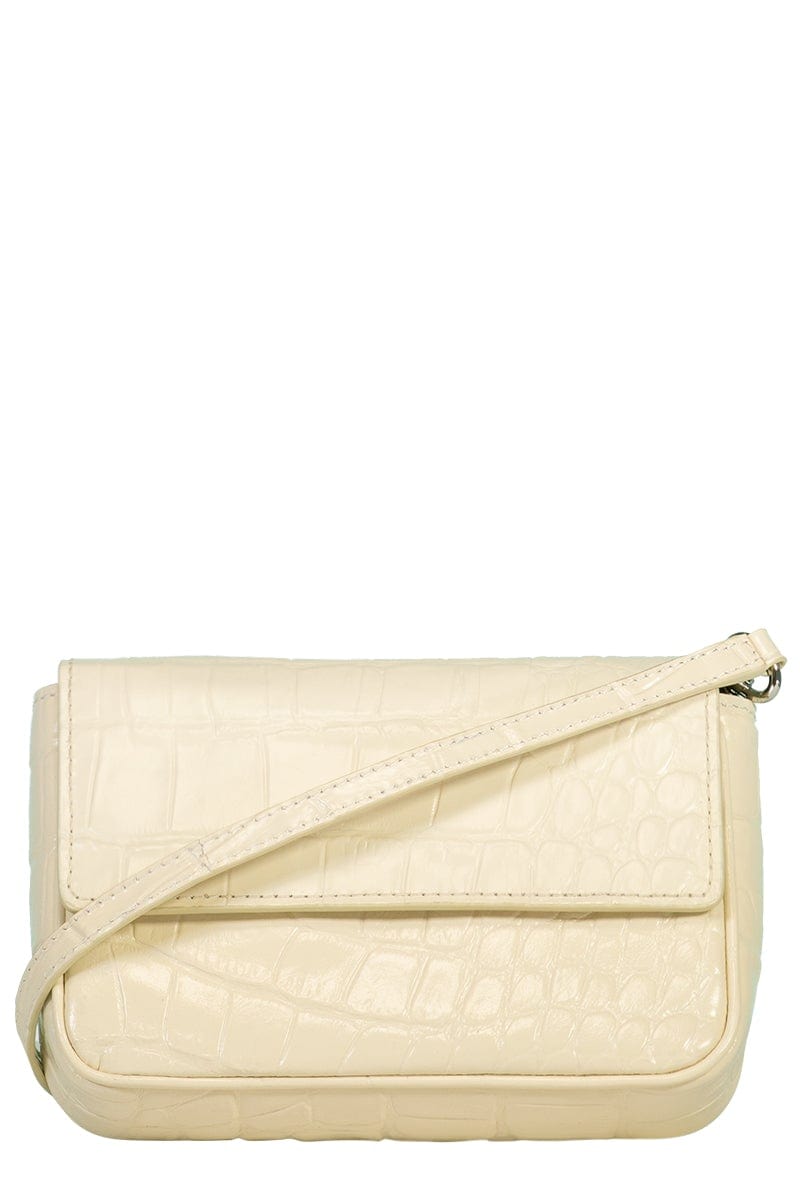 STAUD-Cream Croc Embossed Mini Tommy Chain Bag-CREAM