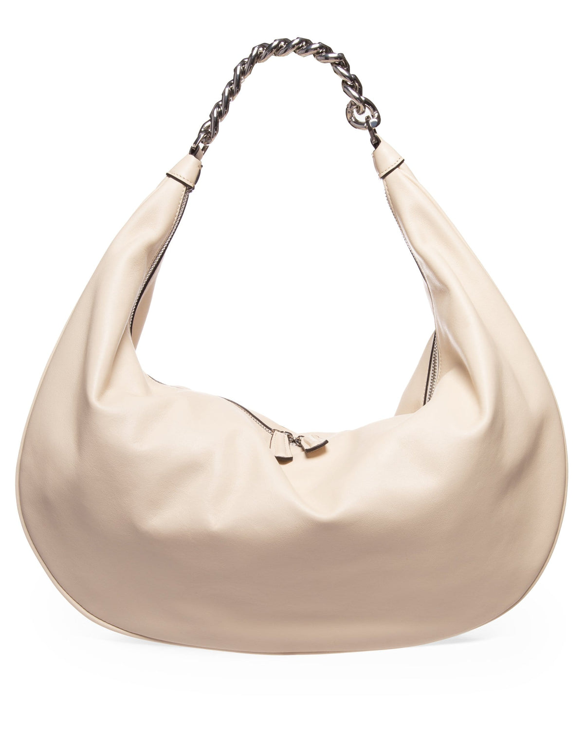 STAUD-Large Cream Sasha Silver Chain Bag-CREAM