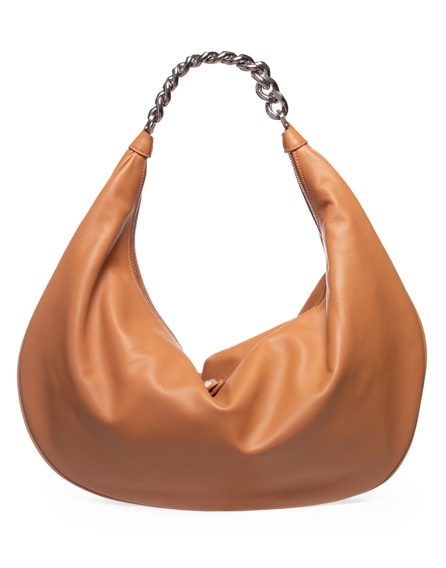 STAUD-Large Tawny Sasha Silver Chain Bag-TAWNY