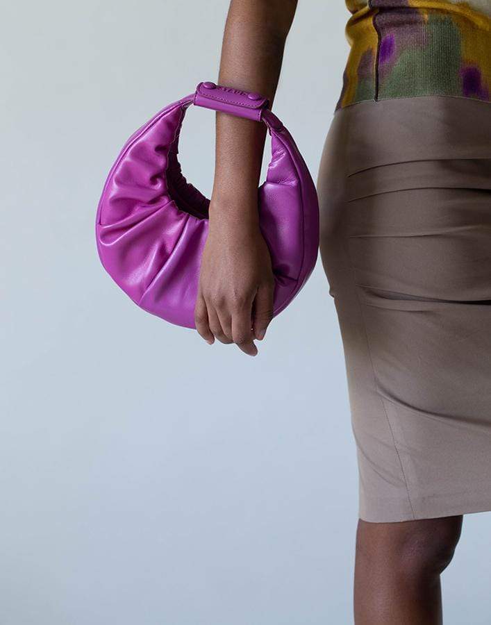STAUD-Berry Mini Soft Moon Bag-BERRY