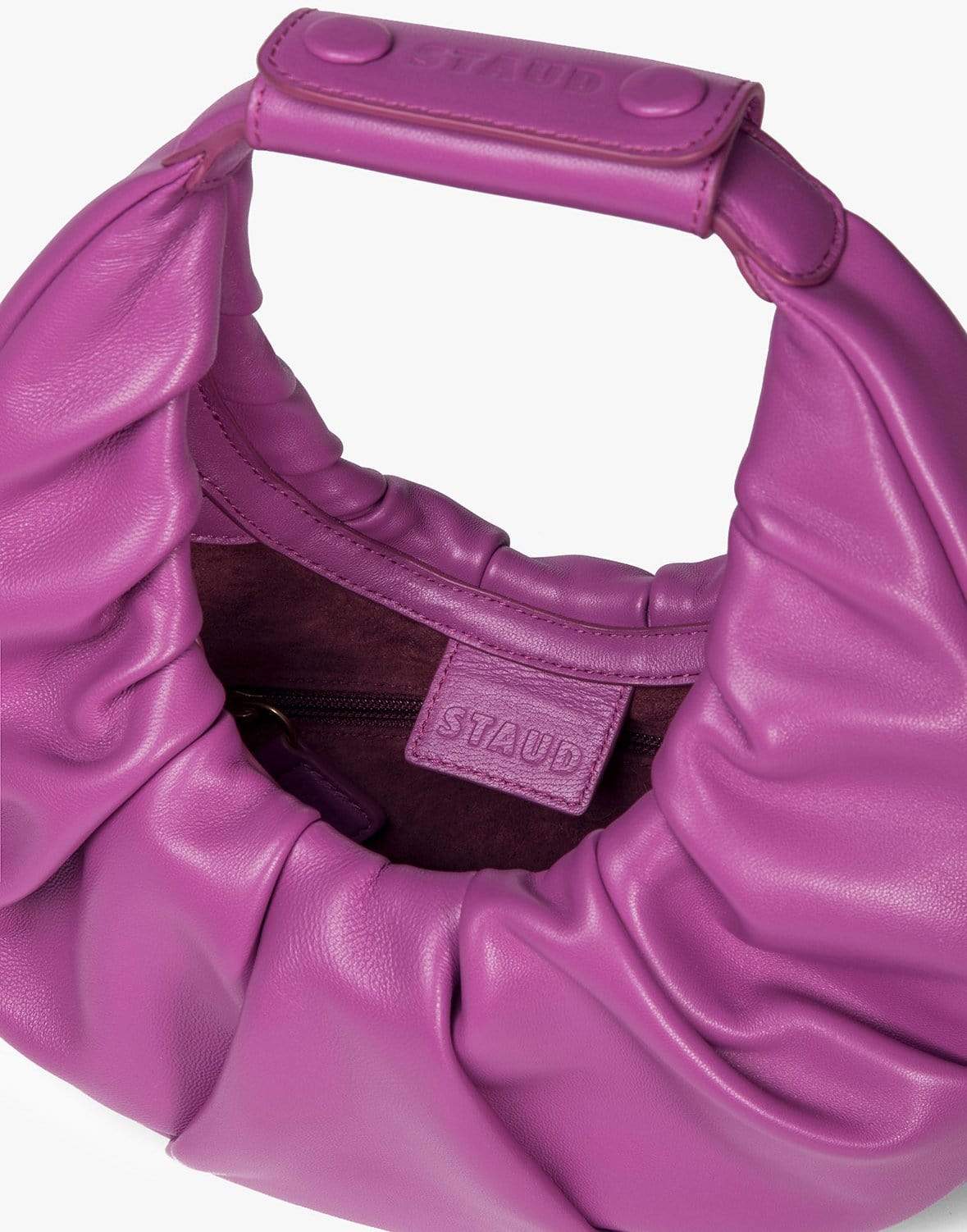 STAUD-Berry Mini Soft Moon Bag-BERRY