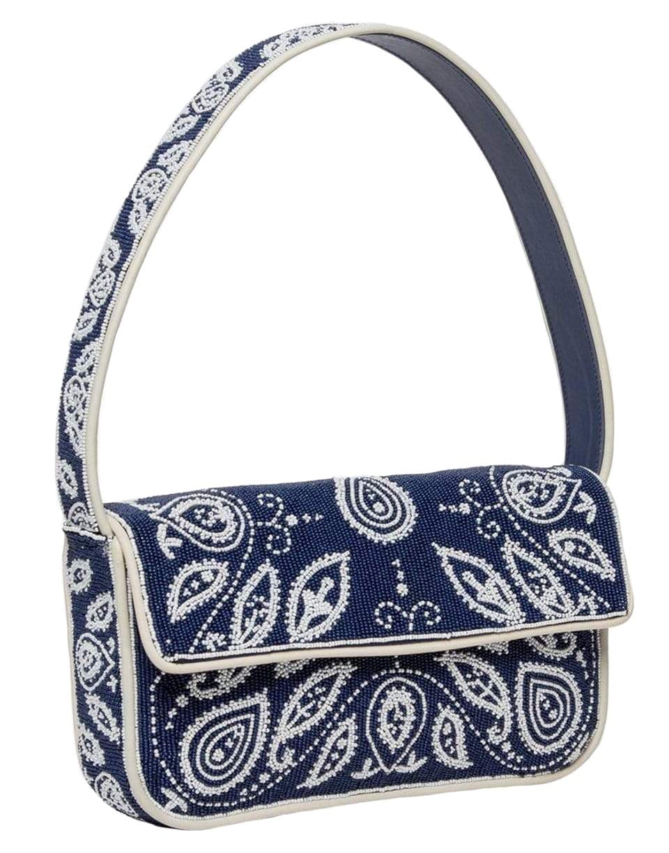STAUD-Tommy Blue Bandana Bag-BLUE