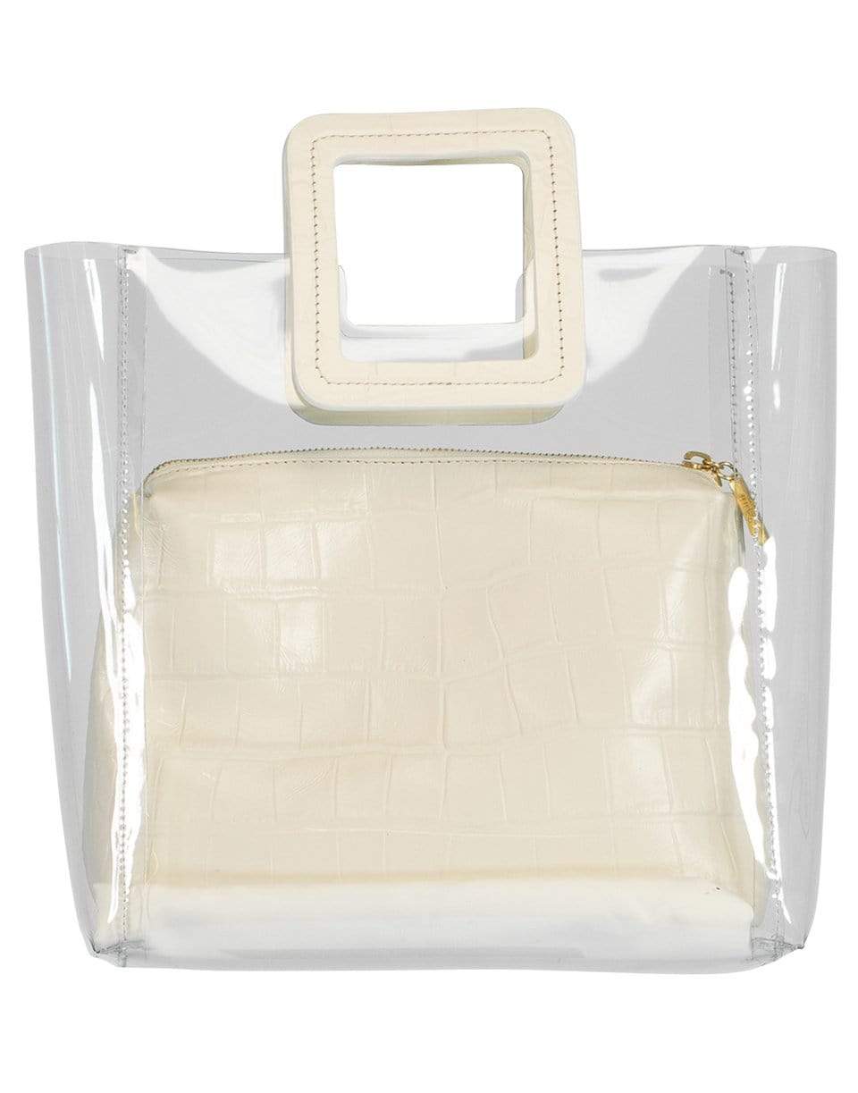 STAUD-Faux Croc Shirley Bag-CRM/CLR