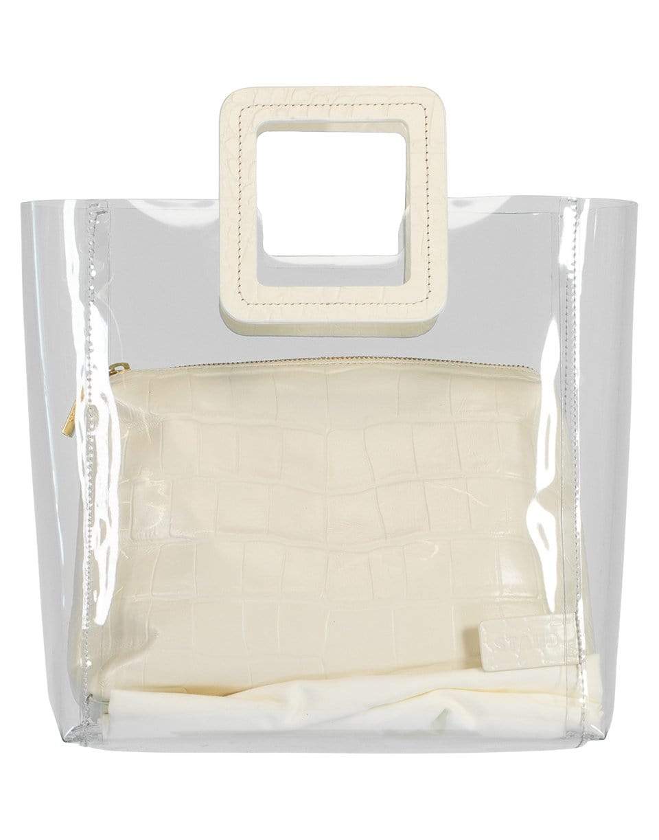 STAUD-Faux Croc Shirley Bag-CRM/CLR
