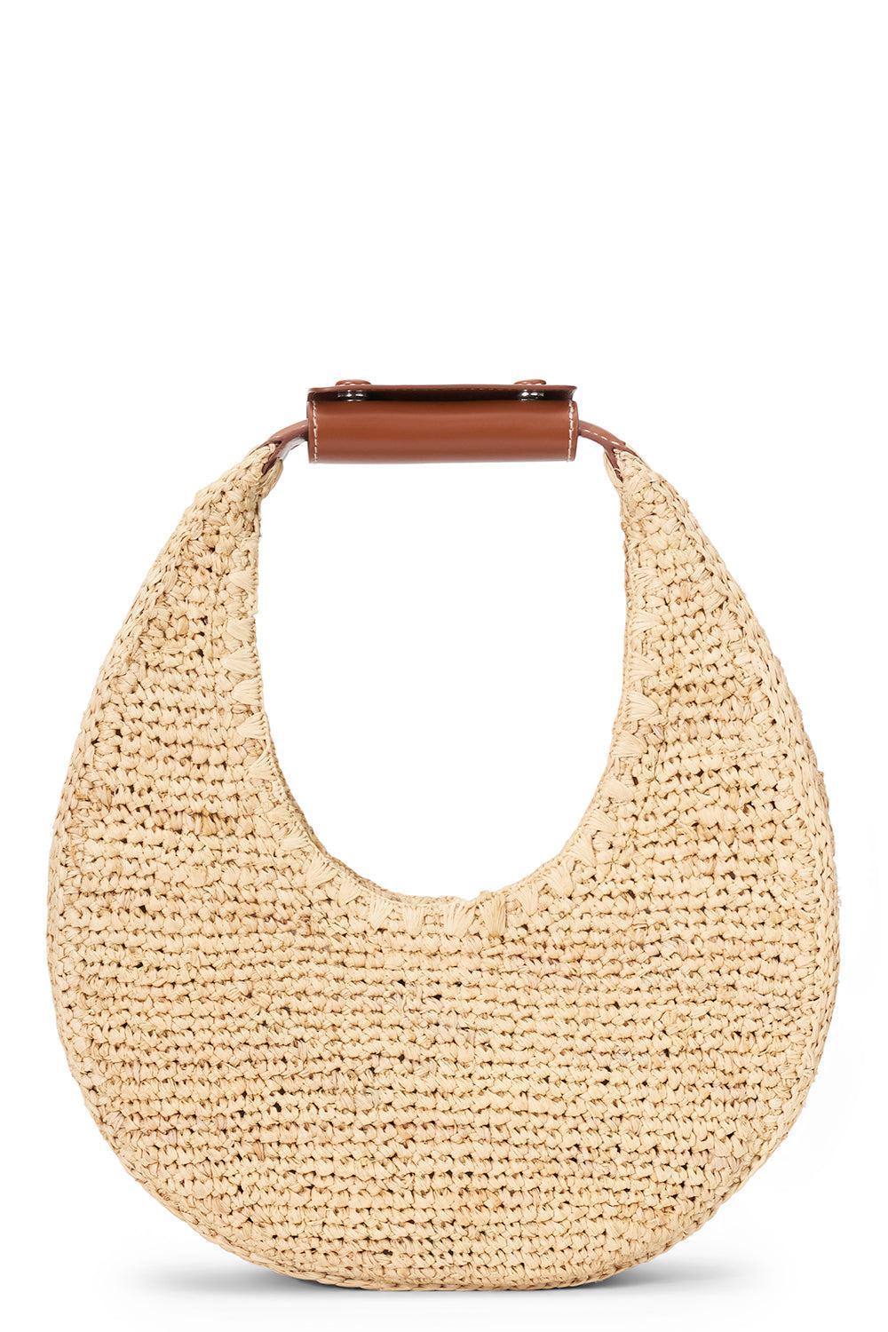 STAUD-Moon Bag - Raffia-NAT/TAN