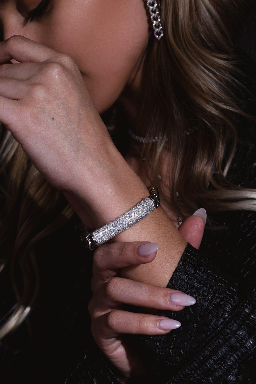 STEFERE-Diamond Chain Bracelet-WHITE GOLD