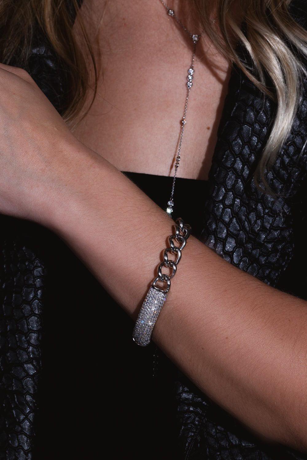 STEFERE-Diamond Chain Bracelet-WHITE GOLD