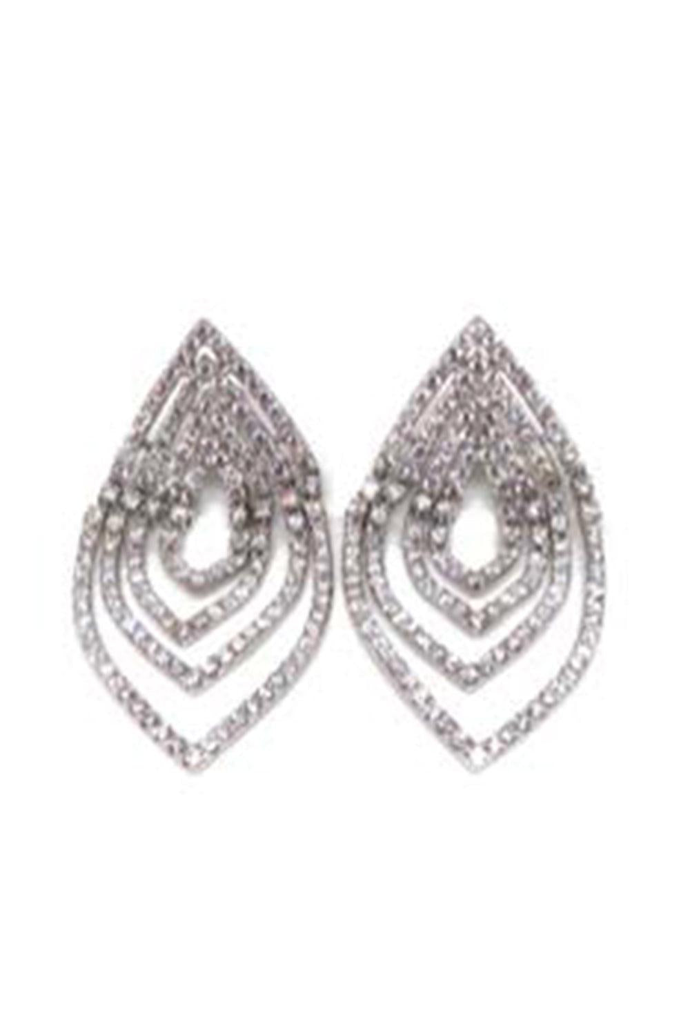 Diamond Ripple Effect Earrings-WHITE GOLD-JEWELRYFINE JEWELEARRING-STEFERE
